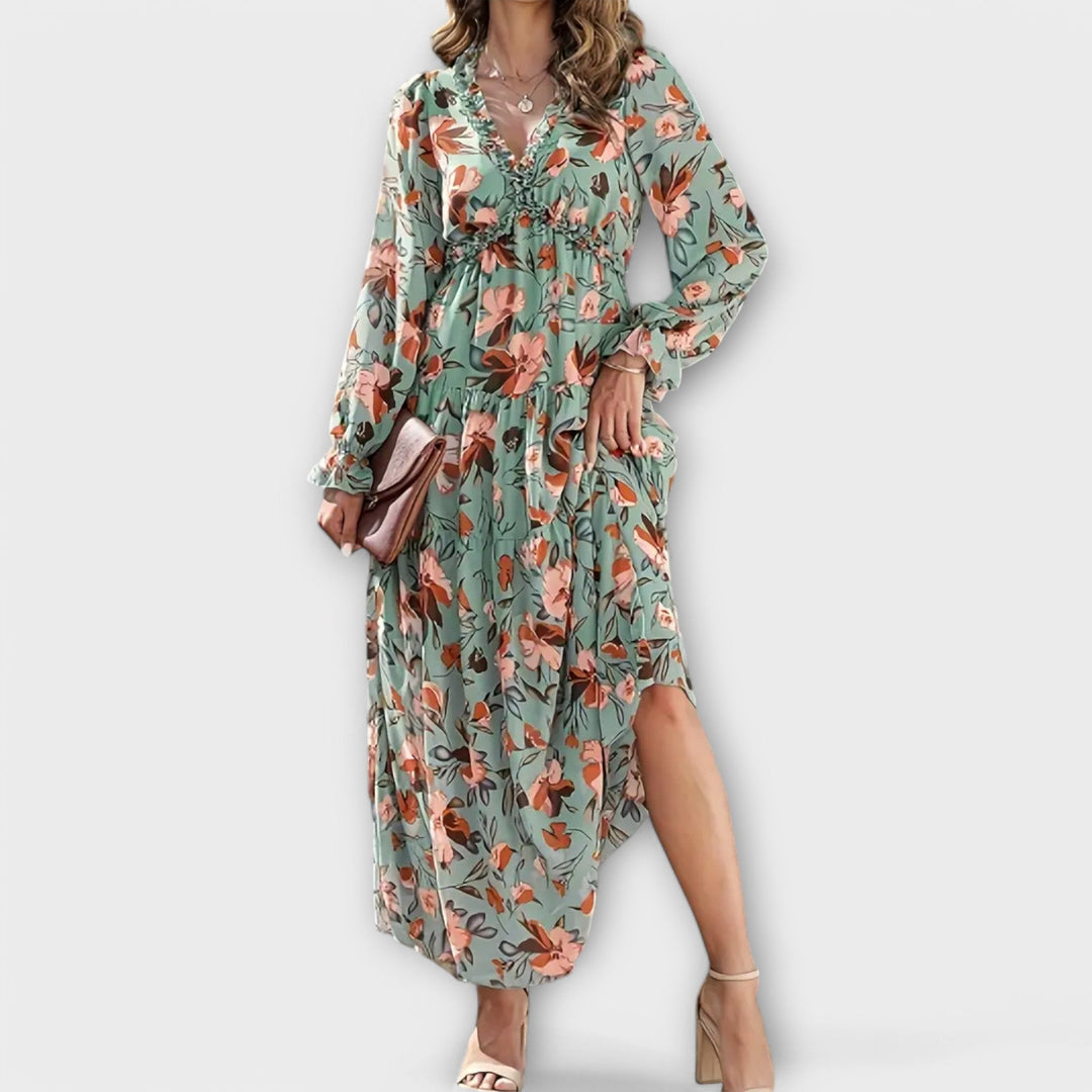 Amara | Romantisches Rüschen Blumen Kleid