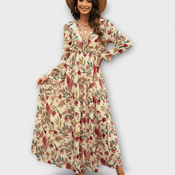 Amara | Romantisches Rüschen Blumen Kleid