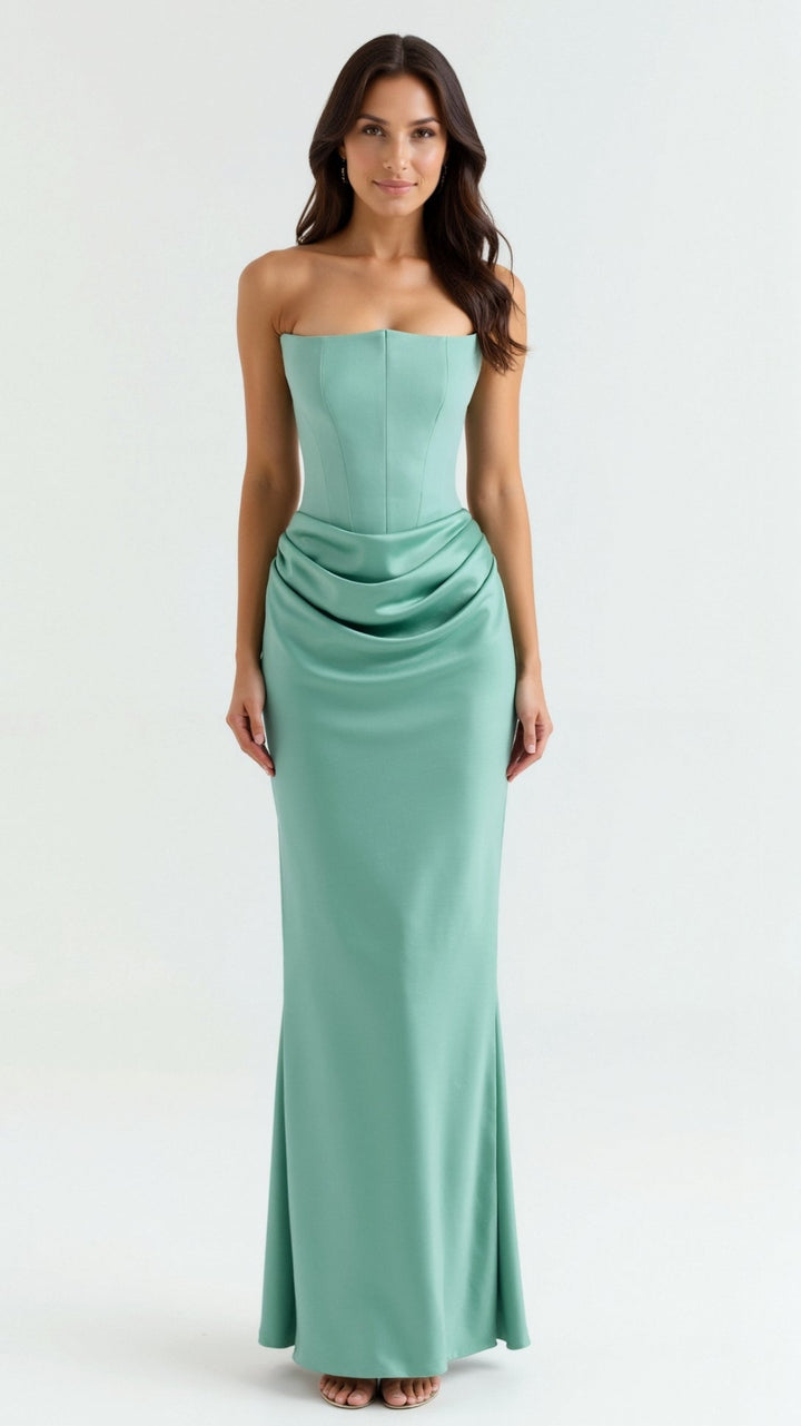Abigail | Damen Hochzeitsgastkleid Column Maxikleid
