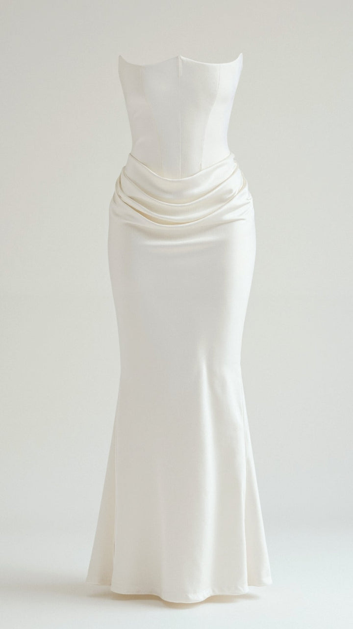 Abigail | Damen Hochzeitsgastkleid Column Maxikleid