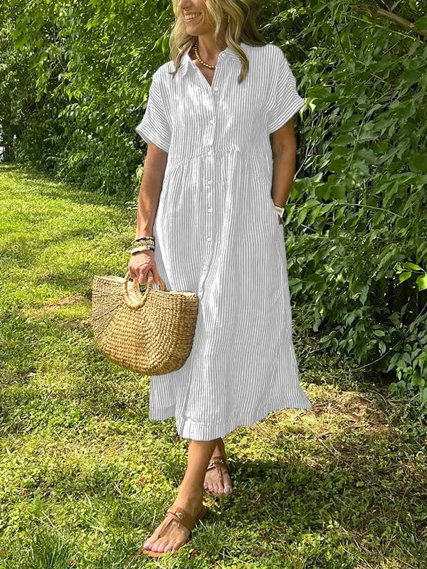 Layla | Gestreiftes Leichtigkeit Sommer Kleid