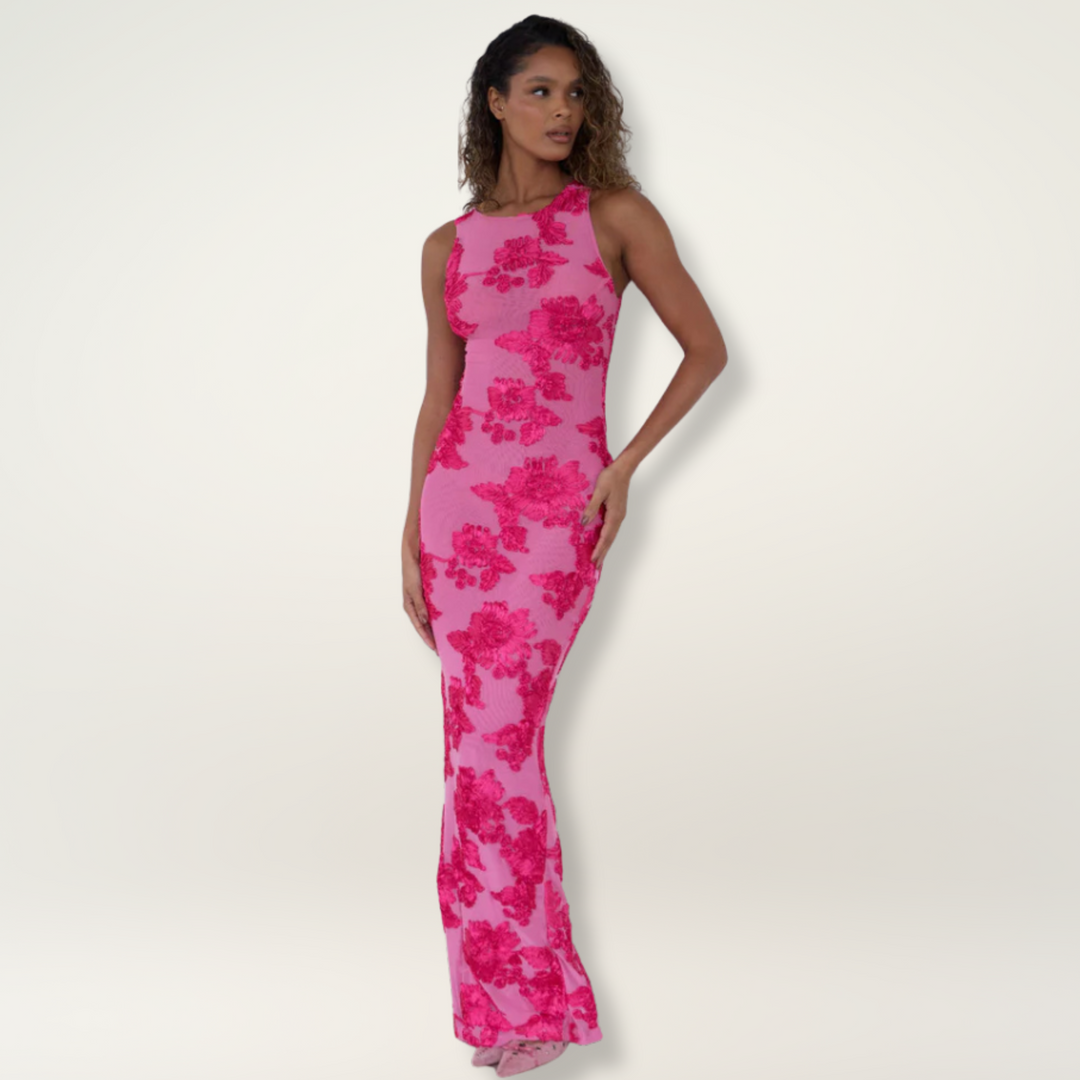 Kayla | Damenkleid Floral Ärmellos Maxi