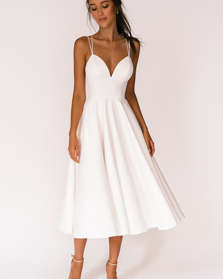 Hailey | Damen Hochzeitsgastkleid Strapless Midikleid