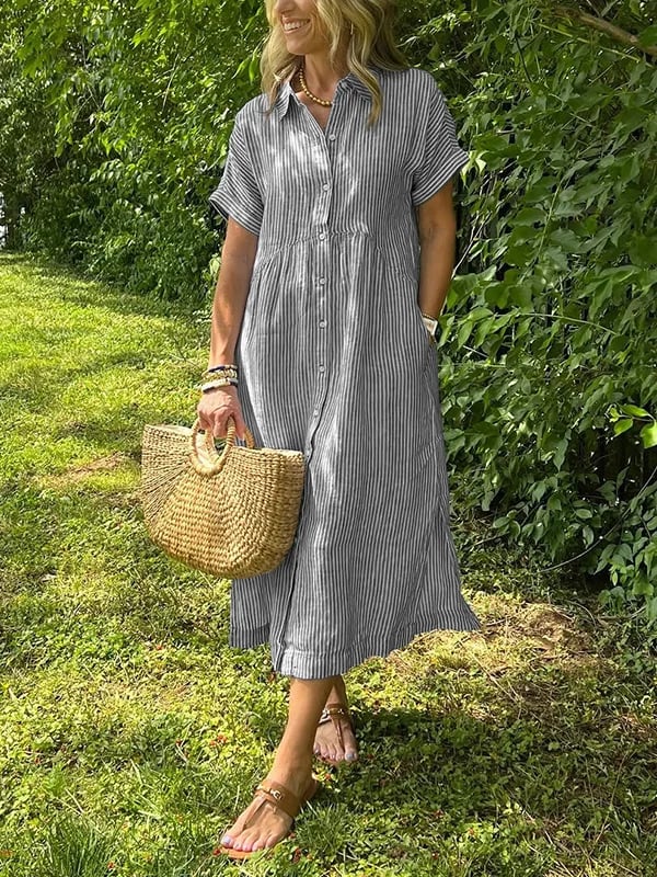 Layla | Gestreiftes Leichtigkeit Sommer Kleid