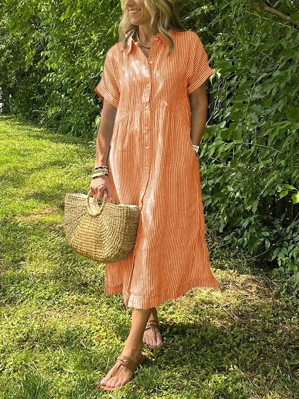 Layla | Gestreiftes Leichtigkeit Sommer Kleid