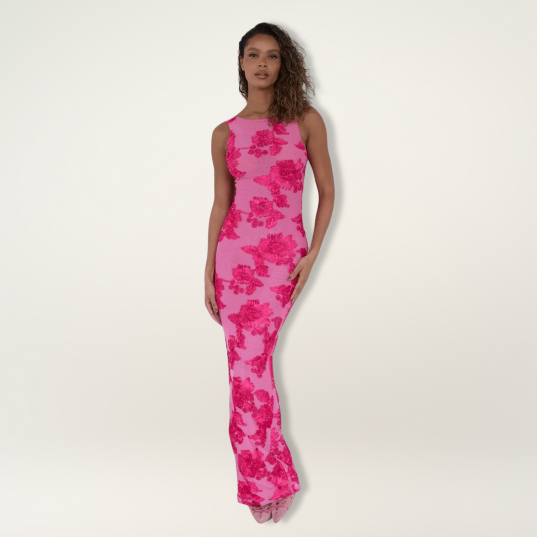 Kayla | Damenkleid Floral Ärmellos Maxi