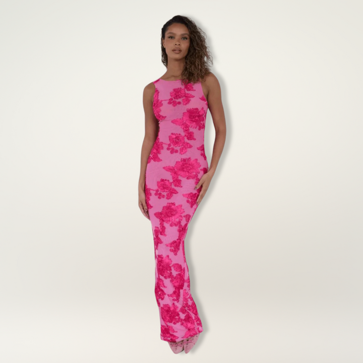 Kayla | Damenkleid Floral Ärmellos Maxi
