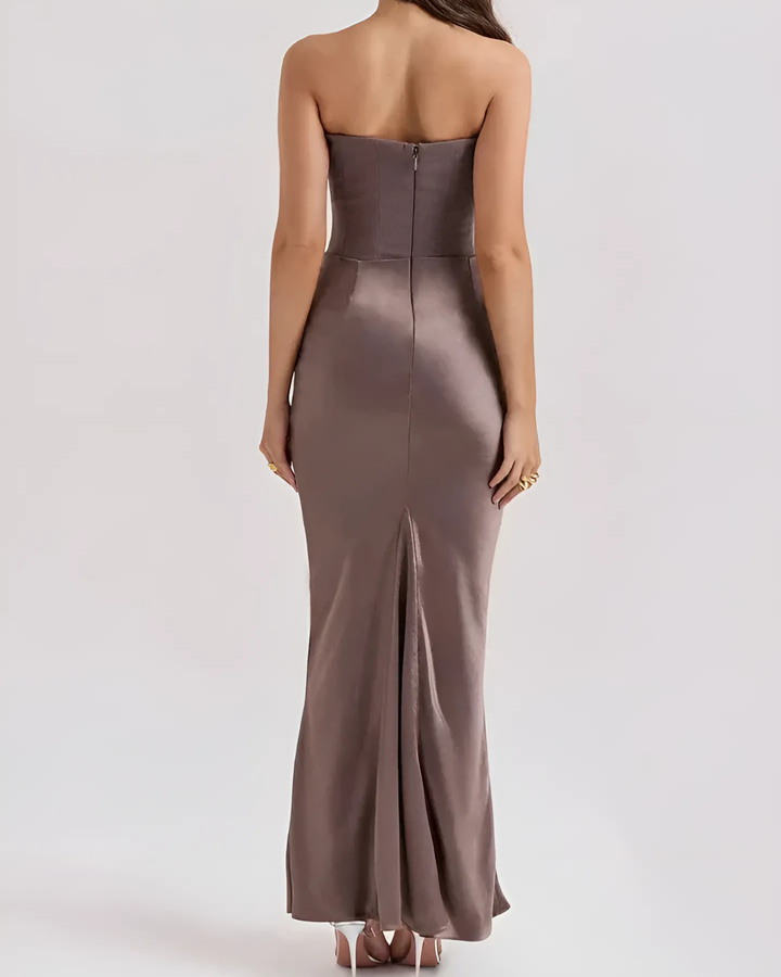 Elisabetta | Damen Hochzeitsgast Drapiertes Maxi Kleid