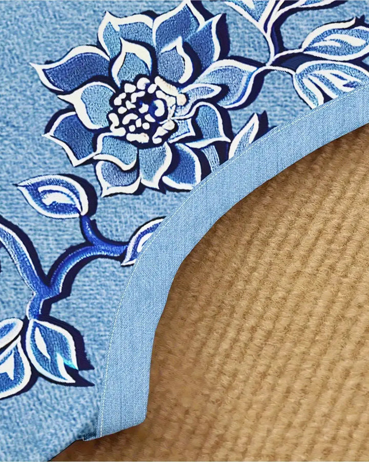 Andrea | Damenkleid Ärmellos Floral Knopfleiste