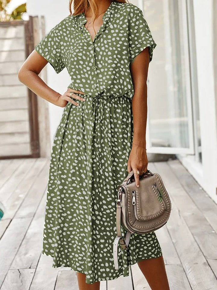Leontina | Damen Sommerkleid Animal Print Midi