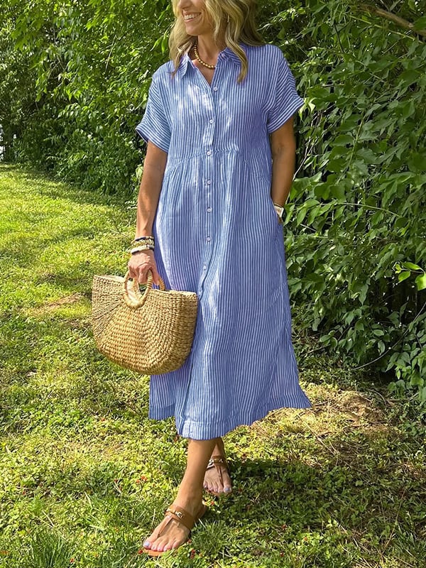 Layla | Gestreiftes Leichtigkeit Sommer Kleid