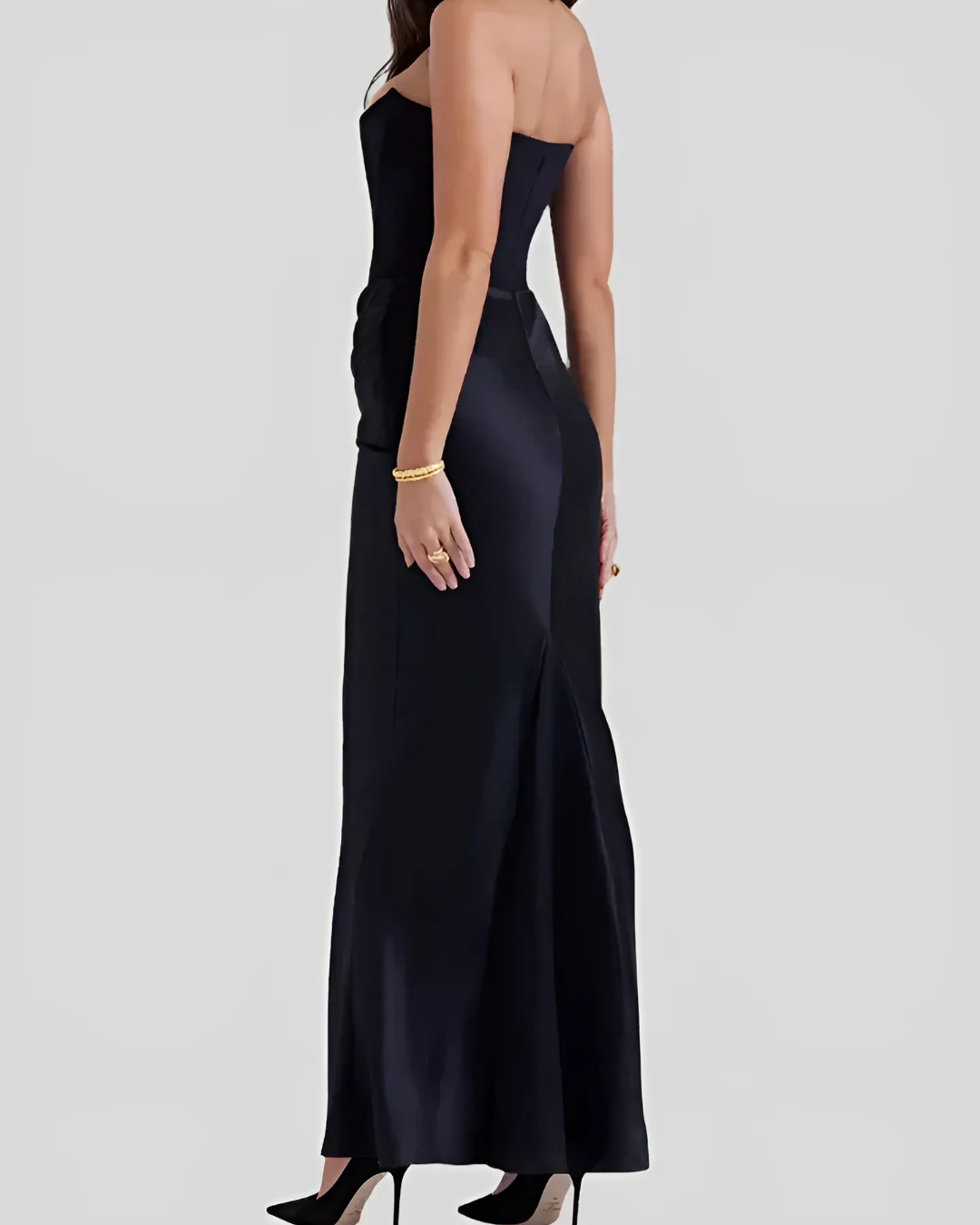 Elisabetta | Damen Hochzeitsgast Drapiertes Maxi Kleid