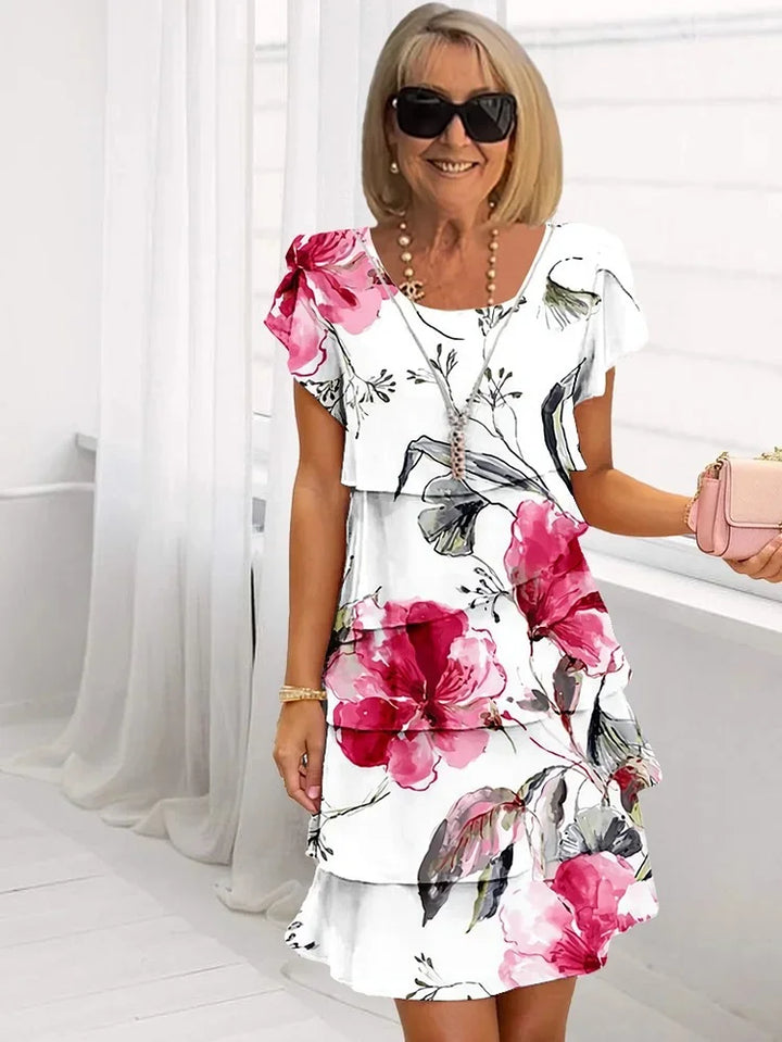 Phoebe | Damenkleid Floral Gestuftes Mini
