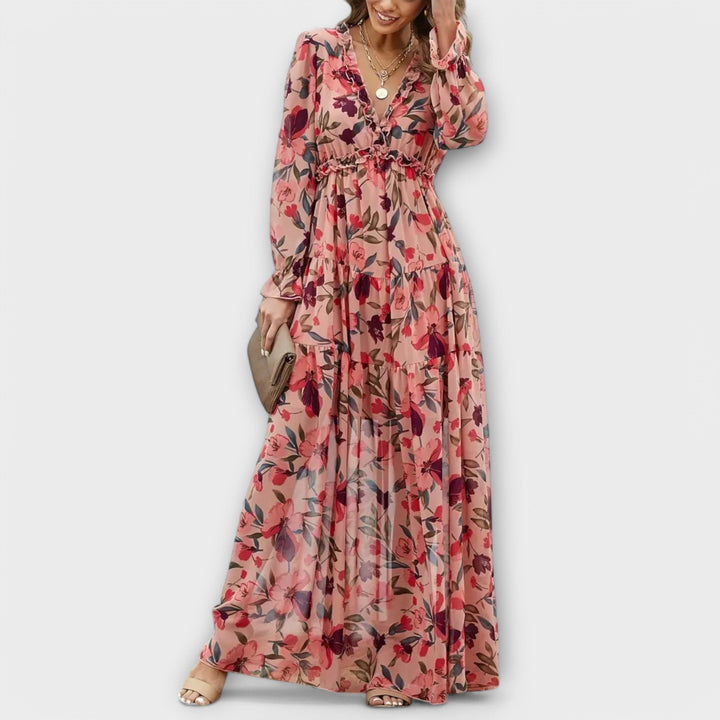 Amara | Romantisches Rüschen Blumen Kleid