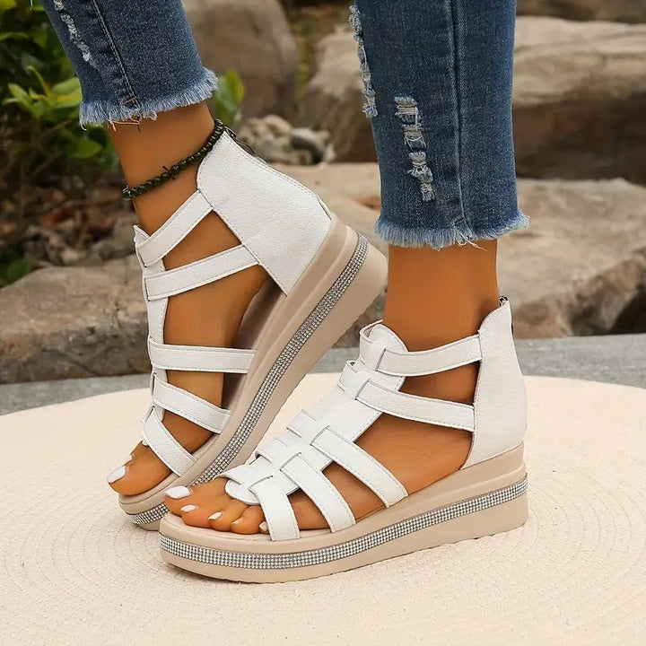Agnes | Sandalen für Damen Multi-Riemchen Plateau
