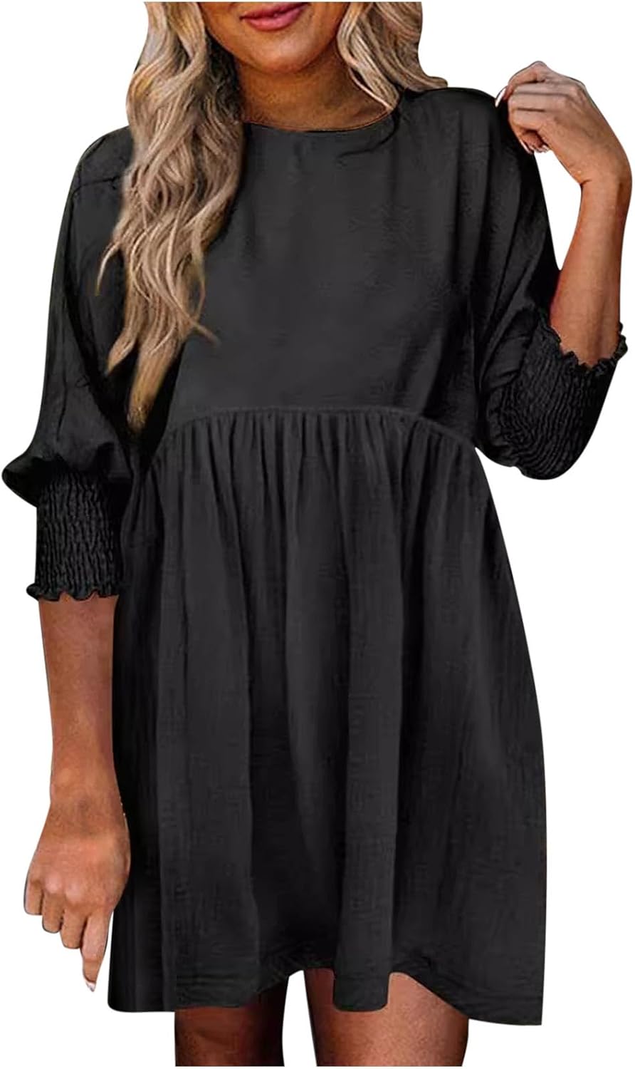 Violetta | Damen Sommerkleid mit Gesmokten Ärmeln Mini