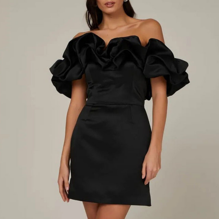 Chiara | Damen Hochzeitsgast Rüschen Mini Kleid