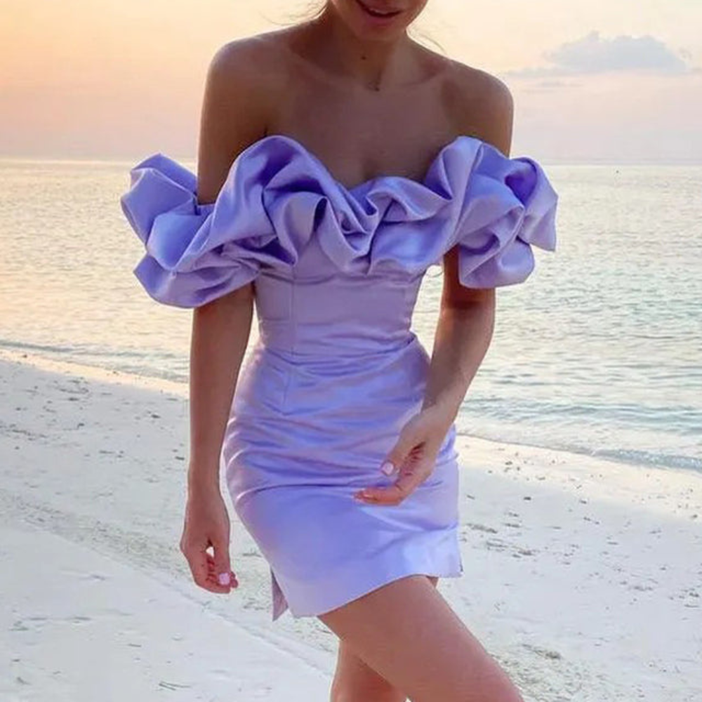 Chiara | Damen Hochzeitsgast Rüschen Mini Kleid