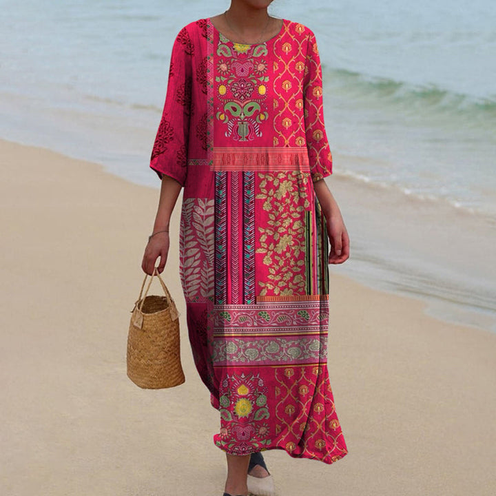 Amarisa | Damen Sommer Ethnisches Bohemian Maxi Kleid