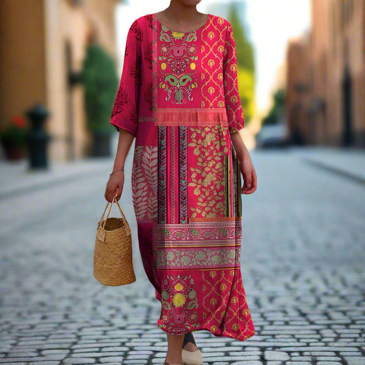 Amarisa | Damen Sommer Ethnisches Bohemian Maxi Kleid