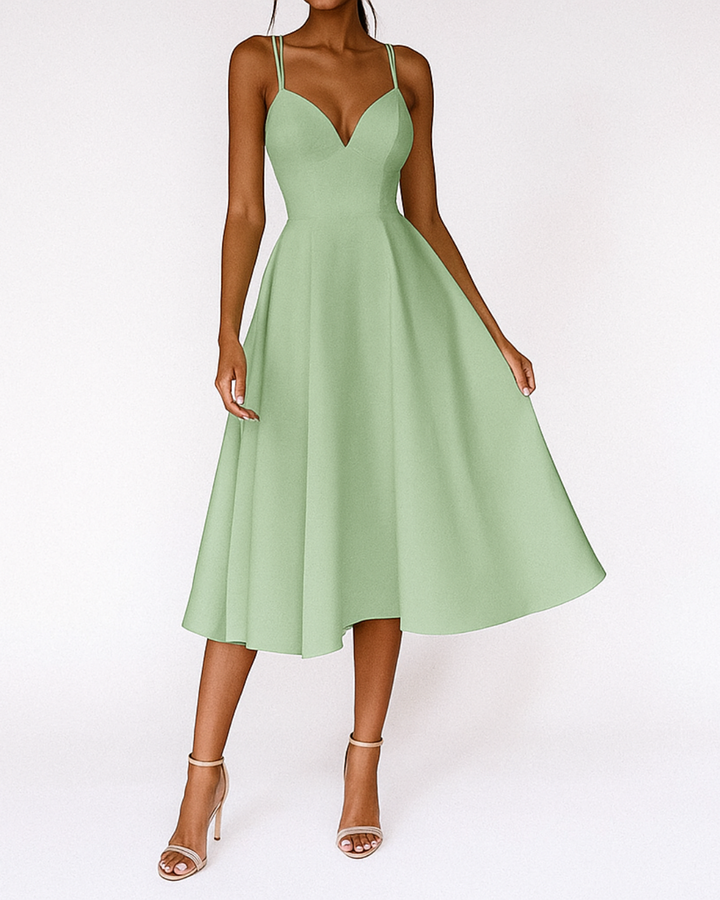 Bianca | Damen Hochzeitsgast Träger Midi Kleid