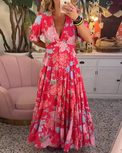Sienna | Sanfte Eleganz Blumen Kleid
