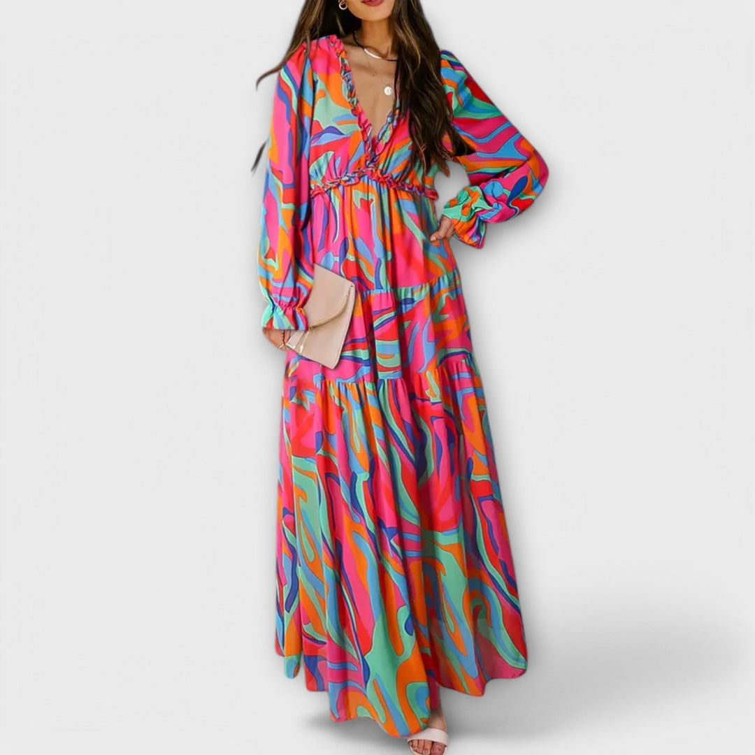 Amara | Romantisches Rüschen Blumen Kleid