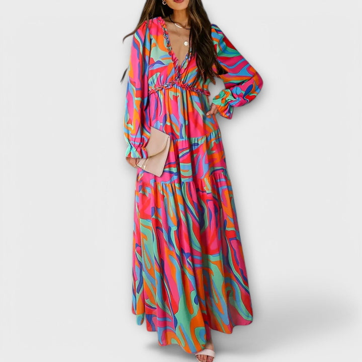 Amara | Romantisches Rüschen Blumen Kleid