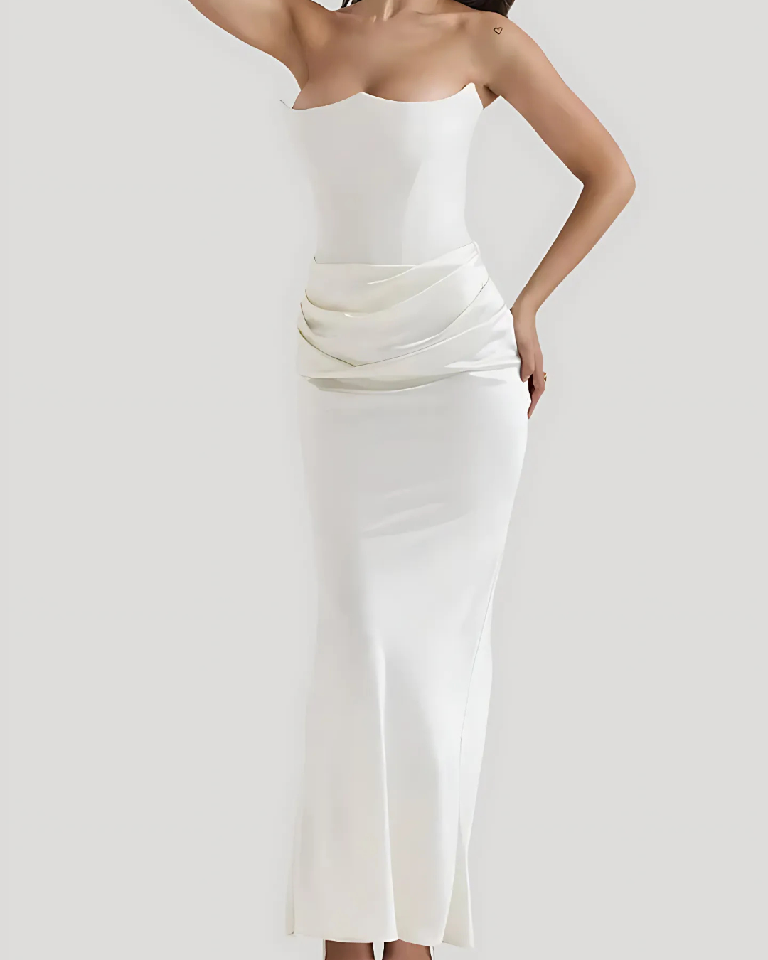 Elisabetta | Damen Hochzeitsgast Drapiertes Maxi Kleid