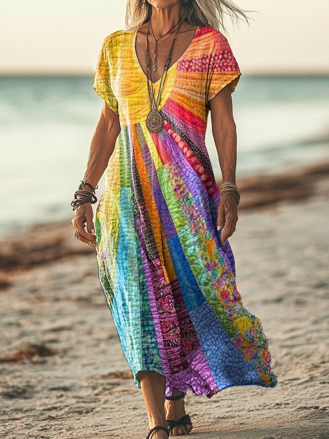 Yasmine | Sonnenlicht Boho Sommer Kleid