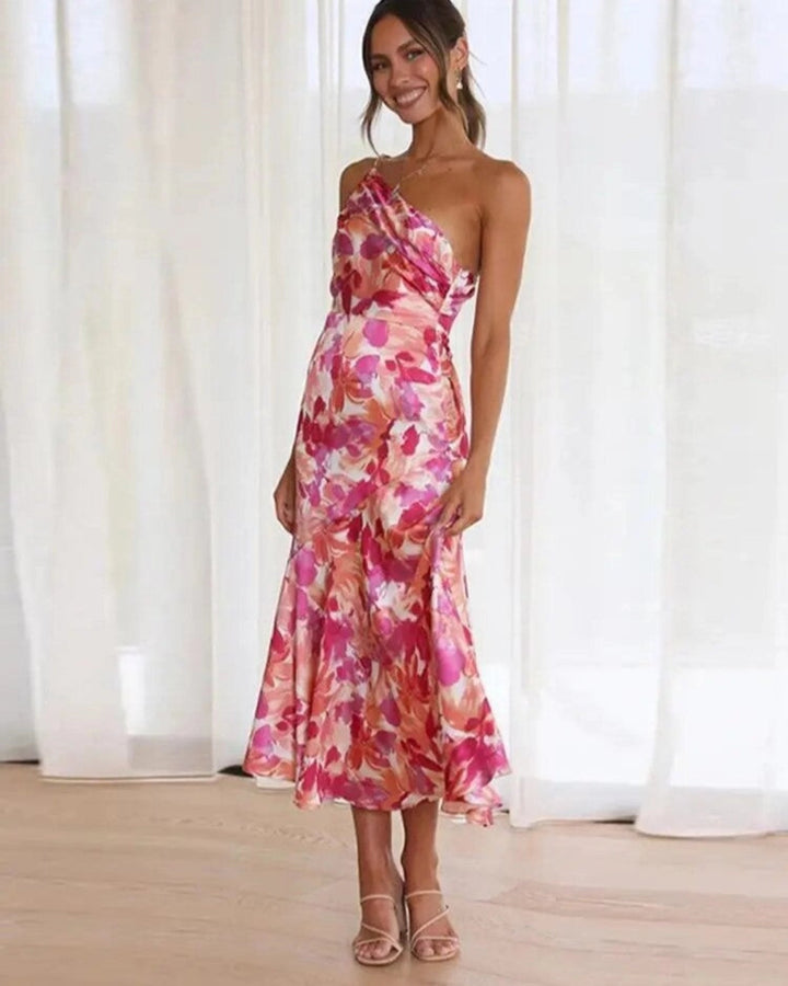 Harmony | Damenkleid Drapiertes One-Shoulder Midi
