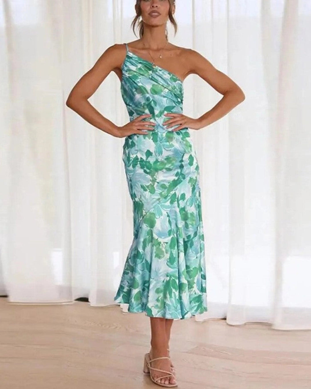 Harmony | Damenkleid Drapiertes One-Shoulder Midi
