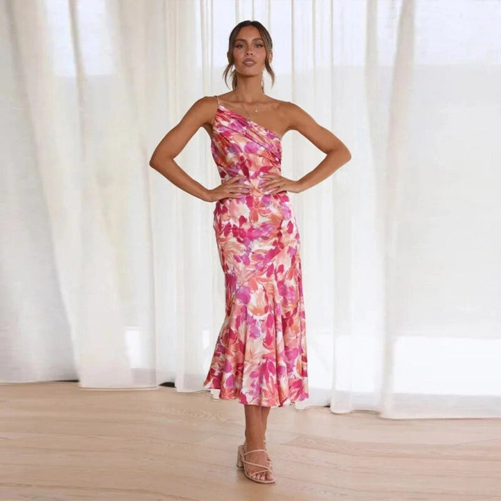 Harmony | Damenkleid Drapiertes One-Shoulder Midi