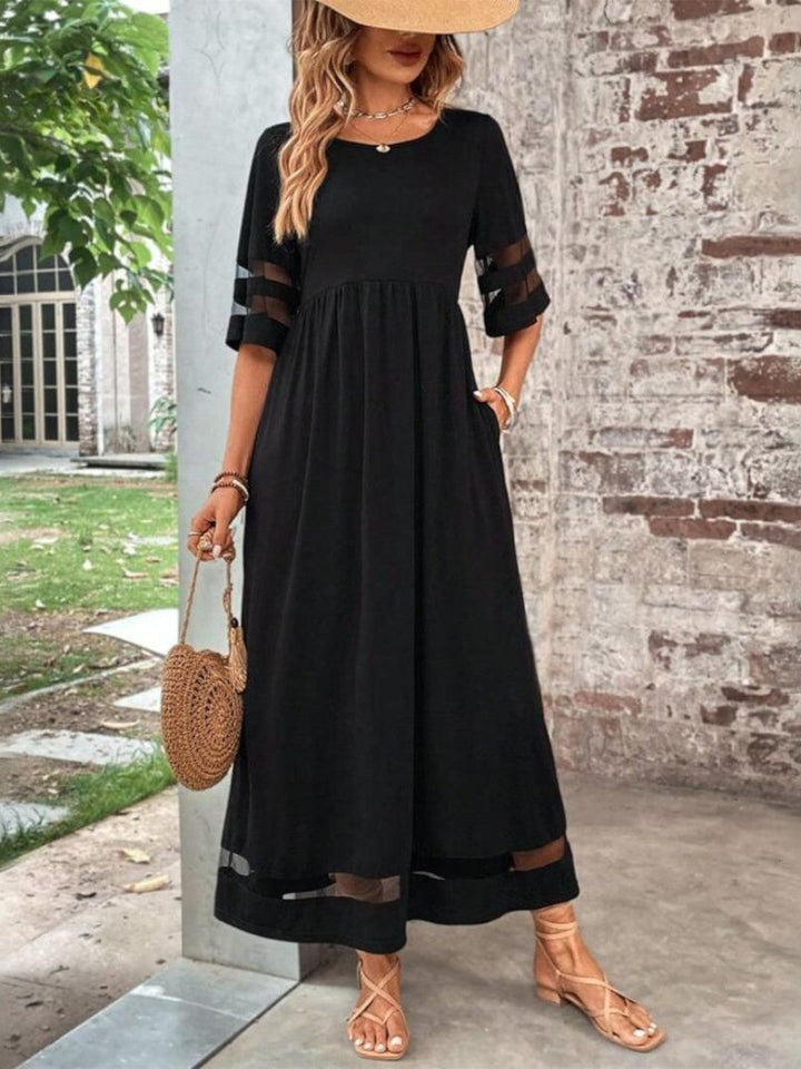 Florentia | Damen Kleid Rundhals Maxi
