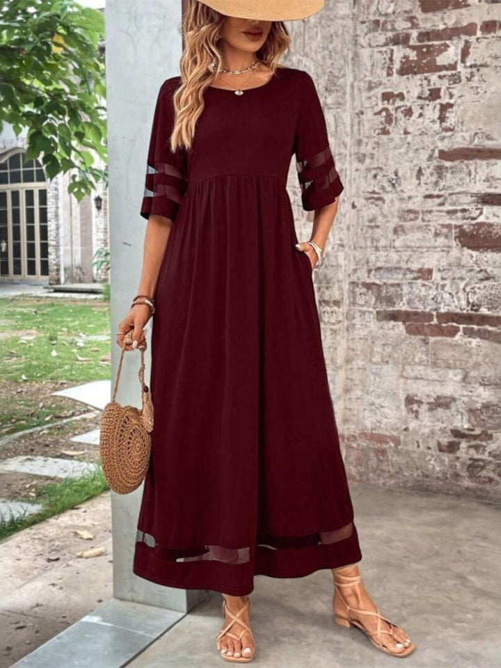 Florentia | Damen Kleid Rundhals Maxi