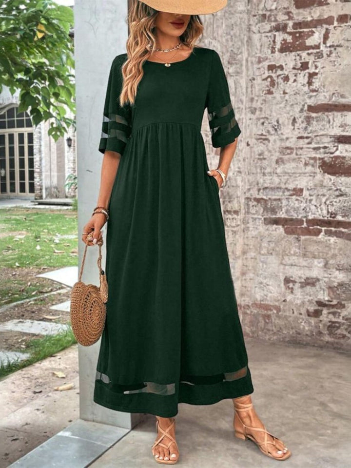 Florentia | Damen Kleid Rundhals Maxi