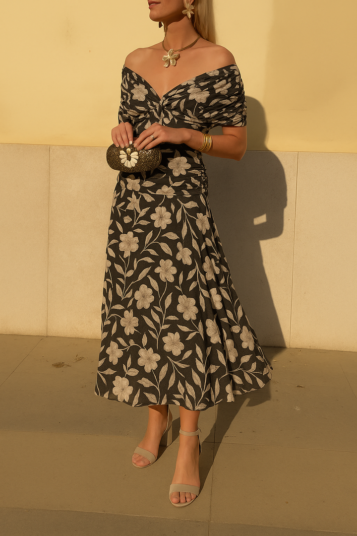 Thea | Damenkleid Floral Wickel Midi