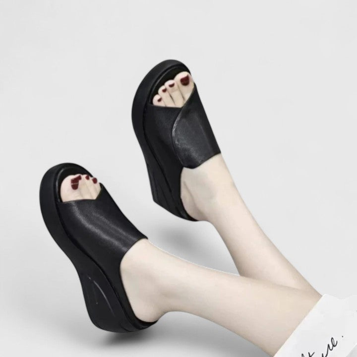 Mirella | Sandalen für Damen Plateau Offene Spitze Slip-On