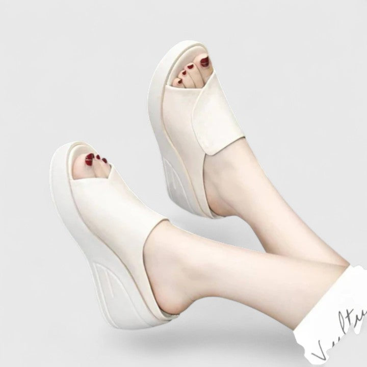 Mirella | Sandalen für Damen Plateau Offene Spitze Slip-On