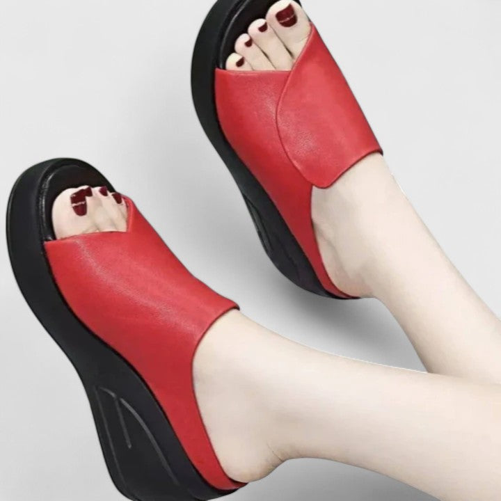 Mirella | Sandalen für Damen Plateau Offene Spitze Slip-On