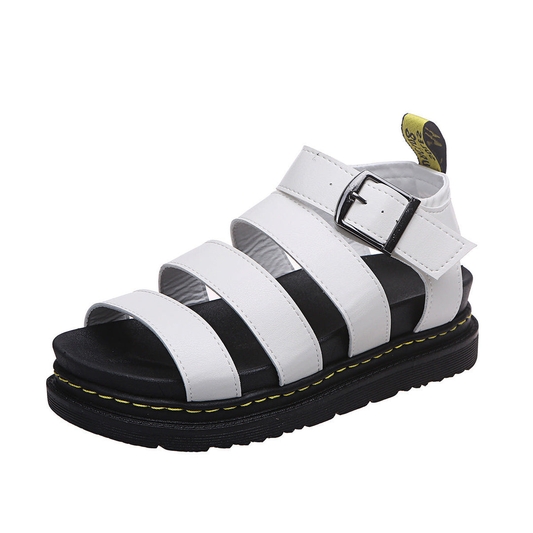 Irene | Sandalen für Damen Dreifach-Riemen Plateau Knöchelschnalle