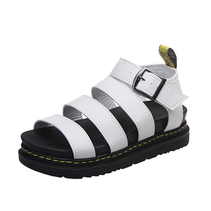 Irene | Sandalen für Damen Dreifach-Riemen Plateau Knöchelschnalle