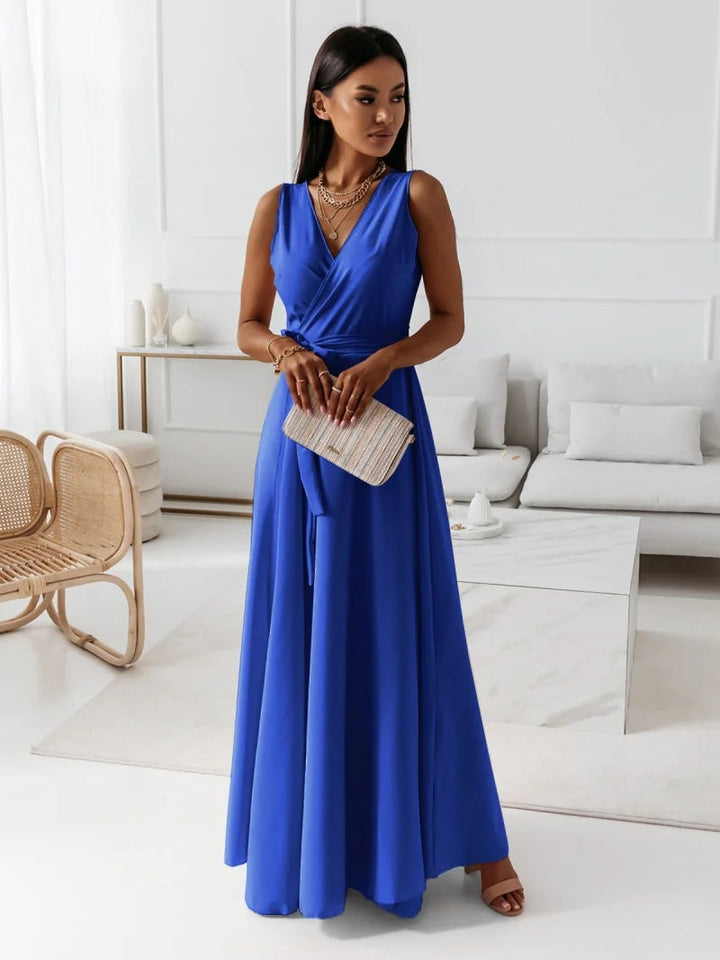 Francesca | Damen Hochzeitsgast Wickel-Maxi Kleid