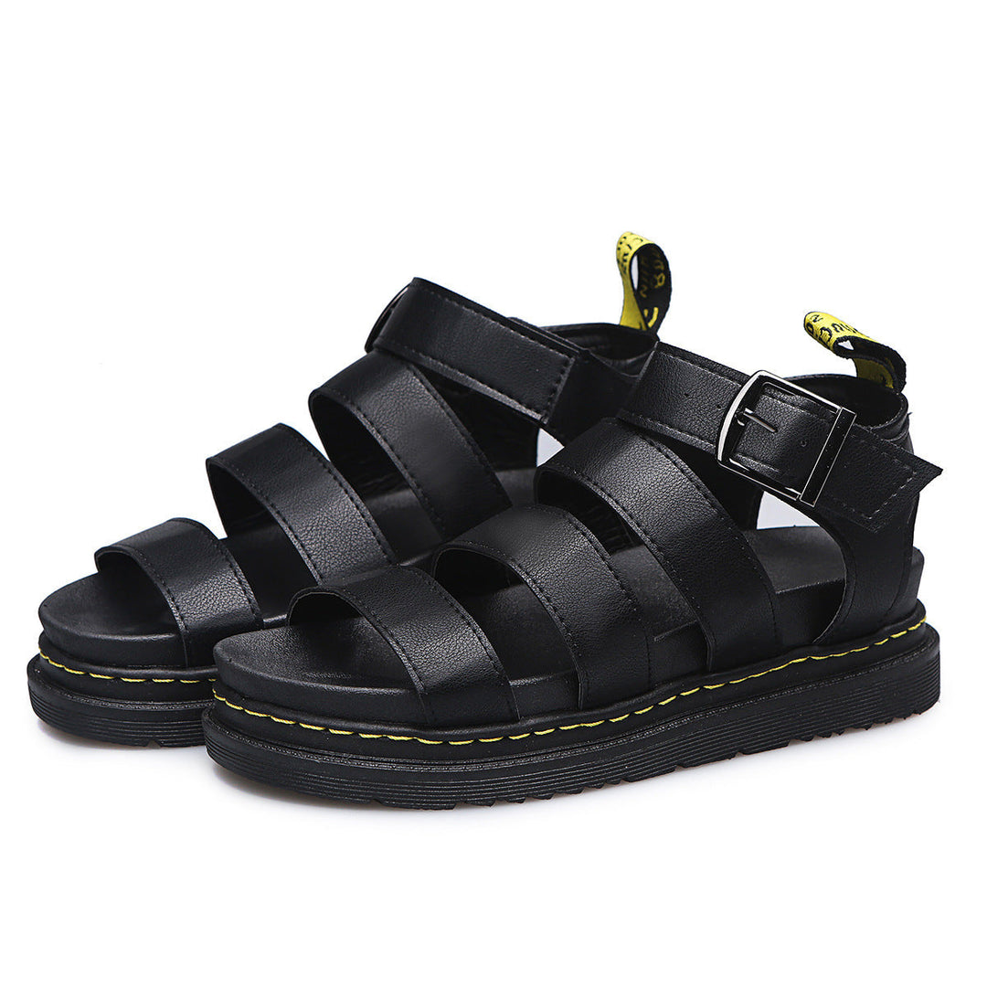 Irene | Sandalen für Damen Dreifach-Riemen Plateau Knöchelschnalle