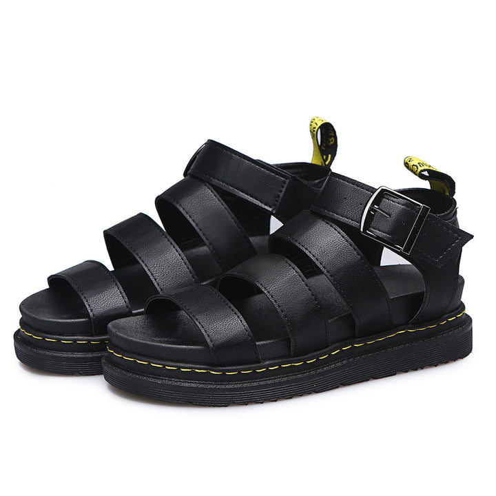 Irene | Sandalen für Damen Dreifach-Riemen Plateau Knöchelschnalle
