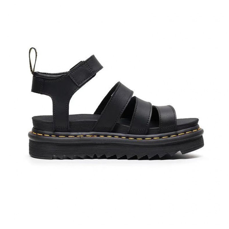 Irene | Sandalen für Damen Dreifach-Riemen Plateau Knöchelschnalle