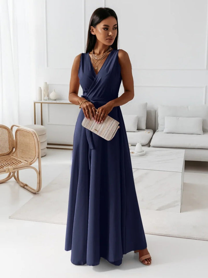Francesca | Damen Hochzeitsgast Wickel-Maxi Kleid