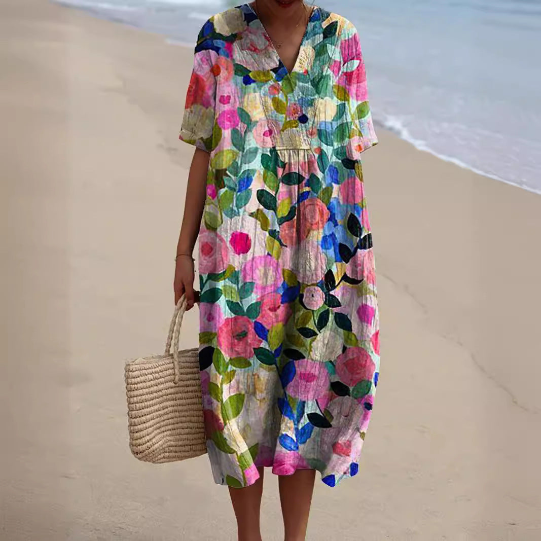 Adriana | Lebendiges Floral Sommer Kleid