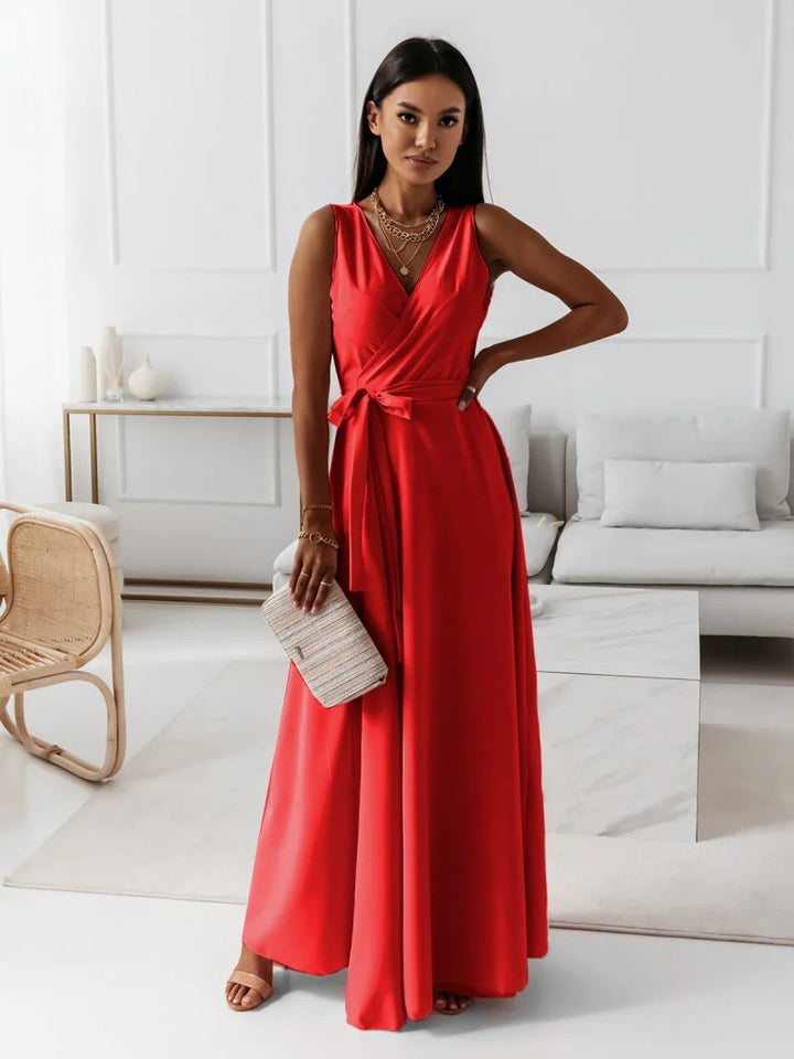 Francesca | Damen Hochzeitsgast Wickel-Maxi Kleid