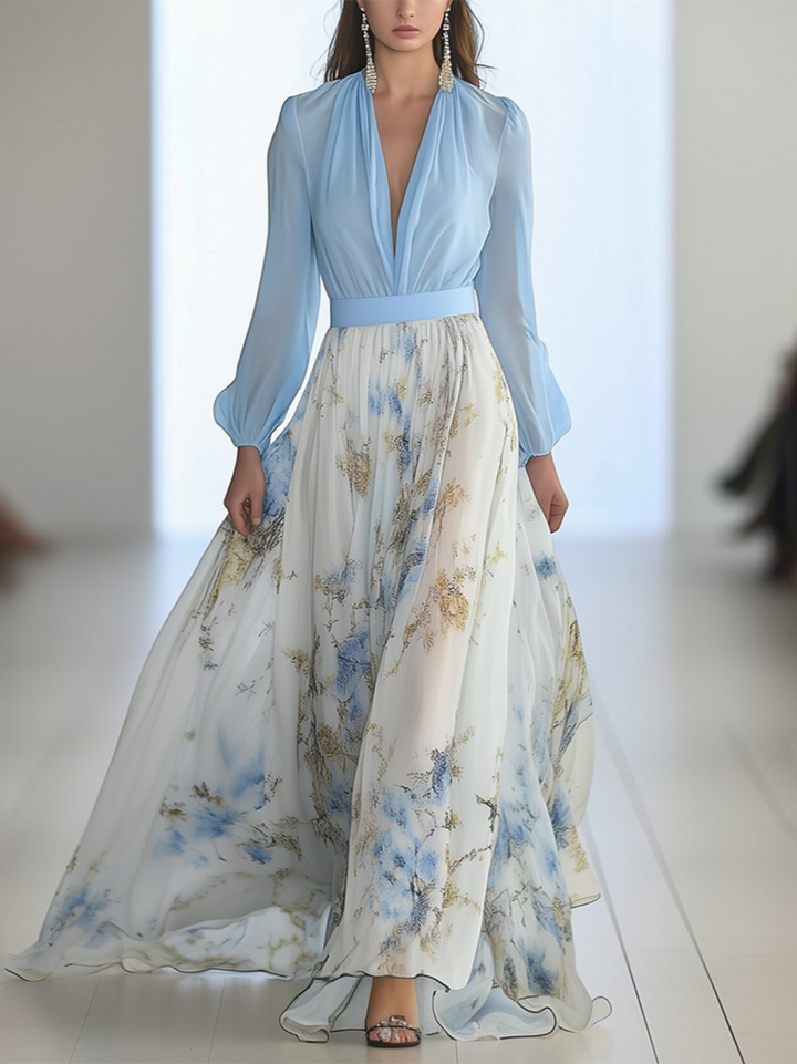 Sandra | Elegante Lagen Blumen Kleid